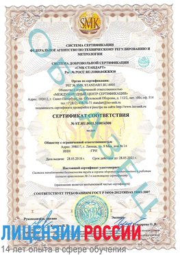 Образец сертификата соответствия Барнаул Сертификат OHSAS 18001